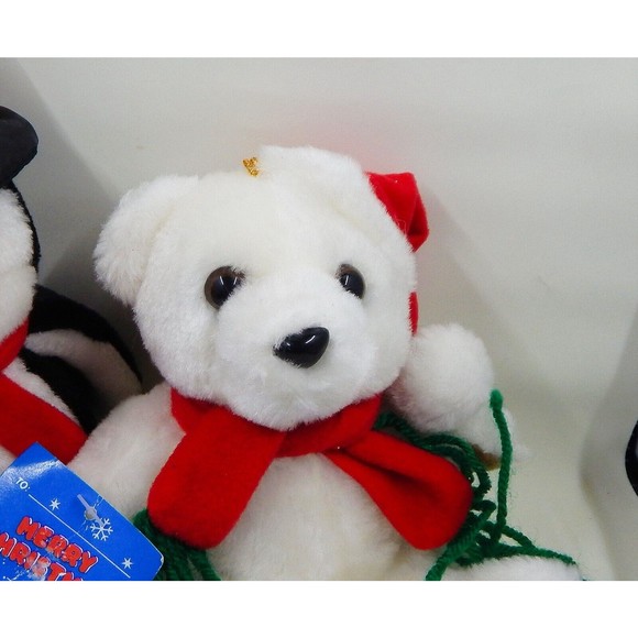 Fun World Christmas Penguin and Bear Plush Lot of 3 MerryBrite Stuffed Animals - Picture 7 of 9